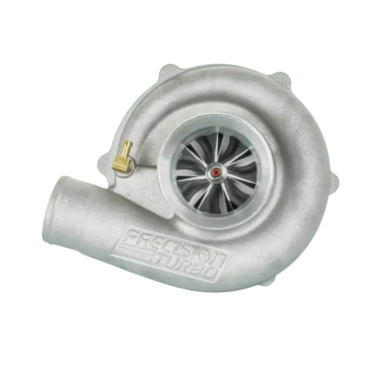 Precision Turbo PT5431, 53.92mm Inducer Size, 56.59mm Exducer Size, 0.82 A/R, T3 Inlet, 4 Bolt Outlet, Journal Bearing, Oil Cooled, Each